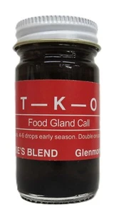 Señuelo TKO Food Gland Call - Mezcla Blackies 1 onza botellas suministros para atrapar - Imagen 1 de 1