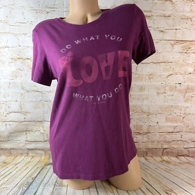 Life Is Good LOVE Crusher Tee Sz Medium Purple Classic Fit Graphic Top Tee Shirt - Image 1 of 4