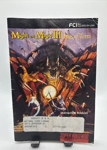Might & Magic III 3: Isles of Terra (Super Nintendo SNES 1994) - ¡SOLO MANUAL! - Imagen 1 de 3