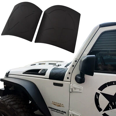 Protector de cubierta de capucha lateral con logotipo de estrella para Jeep Wrangler 07-18 JK JKU Foto 1 de 4