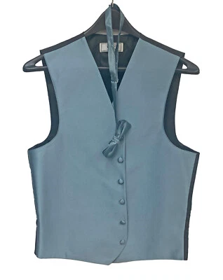 Men's After Six Cloud Blue Tuxedo Vest with Bow Tie Free Shipping Big & Tall 4XL - Image 1 of 3