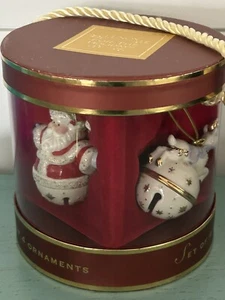 Lenox China set ornamento albero di Natale nuovo con scatola Babbo Natale renna pupazzo di neve campana - Foto 1 di 2
