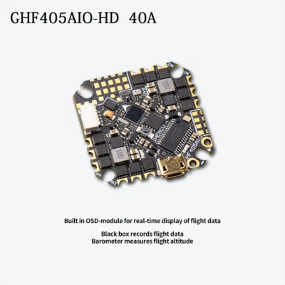 GHF405AIO-HD 40A AIO Flight Controller F405 F4 Build-in OSD Blheli-S ESC lipo - Image 1 of 4