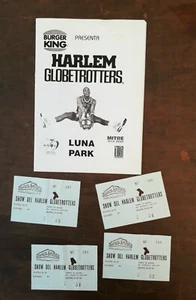 VINTAGE BURGER KING GLOBETROTTERS PROSPEKT 4 TICKETS LUNA PARK ARGENTINA  - Bild 1 von 6