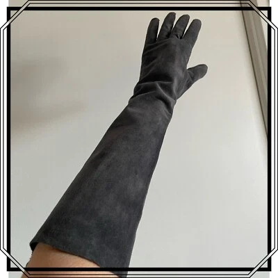 Luvas de camurça vintage comprimento ópera/cotovelo de camurça amanteigada por volta de 2000. - Imagem 1 de 4