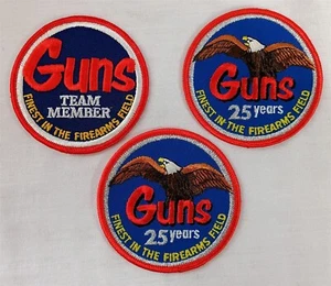 Vintage Embroidered Patch Lot Guns Magazine Team Member 25 Years - Bild 1 von 4