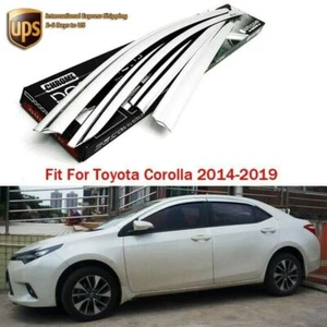 Deflector de viento ventana lateral cromado visera protector contra viento lluvia apto para Toyota Corolla - Imagen 1 de 10