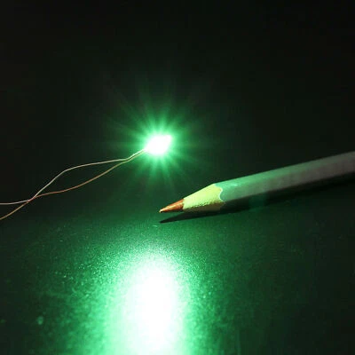 30pcs Pre-wired Micro Litz Wire SMD LED 0603 Green Light Waterproof Resin Cover - Image 1 of 4