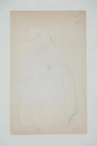 Amedeo Modigliani: Mann Mit Schnurrbart - Lithografie Unterzeichnet - Bild 1 von 6
