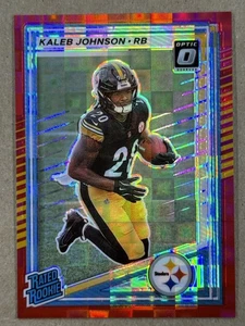 KALEB JOHNSON RC 2025 Donruss Optic Red Pandora #322 Pittsburgh Steelers - Picture 1 of 2