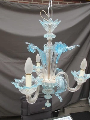 Wunderschöner Murano Glas Kronleuchter, Lüster 3 Flammig, aus Nachlass - Bild 1 von 4
