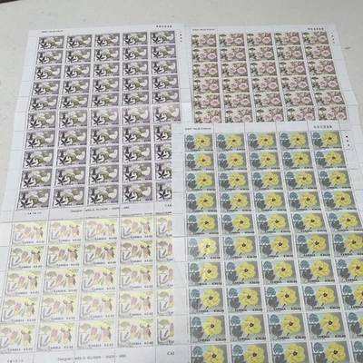 1991 Zambia Flowering Trees Stamps Sheets (4).  SG 683 - 686. 200 Stamps.  - image 1 of 4