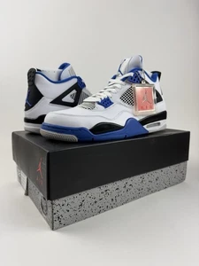 Nike Air Jordan 4 Retro Blue White Motorsport 308497-117 (2017) Mens Size 12 - Picture 1 of 6