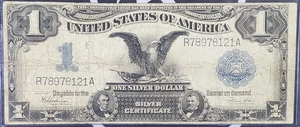 Tough Note** Series of 1899 US $1 Silver Certificate (F-236) - Fine Condition - Picture 1 of 2