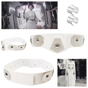 Star Wars Princess Leia Belt Leia Organa Cosplay Leather White Belts+Armband*2​  - Picture 1 of 14