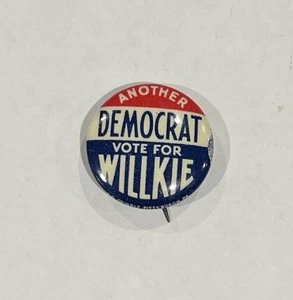 1940 Willkie vs Roosevelt FDR Präsident Kampagne politischer Button Pinback Pin - Bild 1 von 2