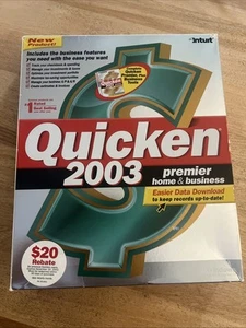Quicken 2003 Premier Home & Business Tools Intuit Windows 95 98 2000 Me XP - Picture 1 of 10