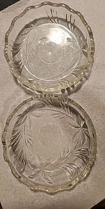 Cuencos italianos de vidrio con flores y diamantes para bayas SIN ASTILLAS NI GRIETAS 4,5" cada uno/7,75 oz - Imagen 1 de 17