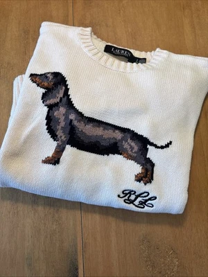 Suéter Ralph Lauren Intarsia Perro Jersey Marfil Dachshund S Foto 1 de 4