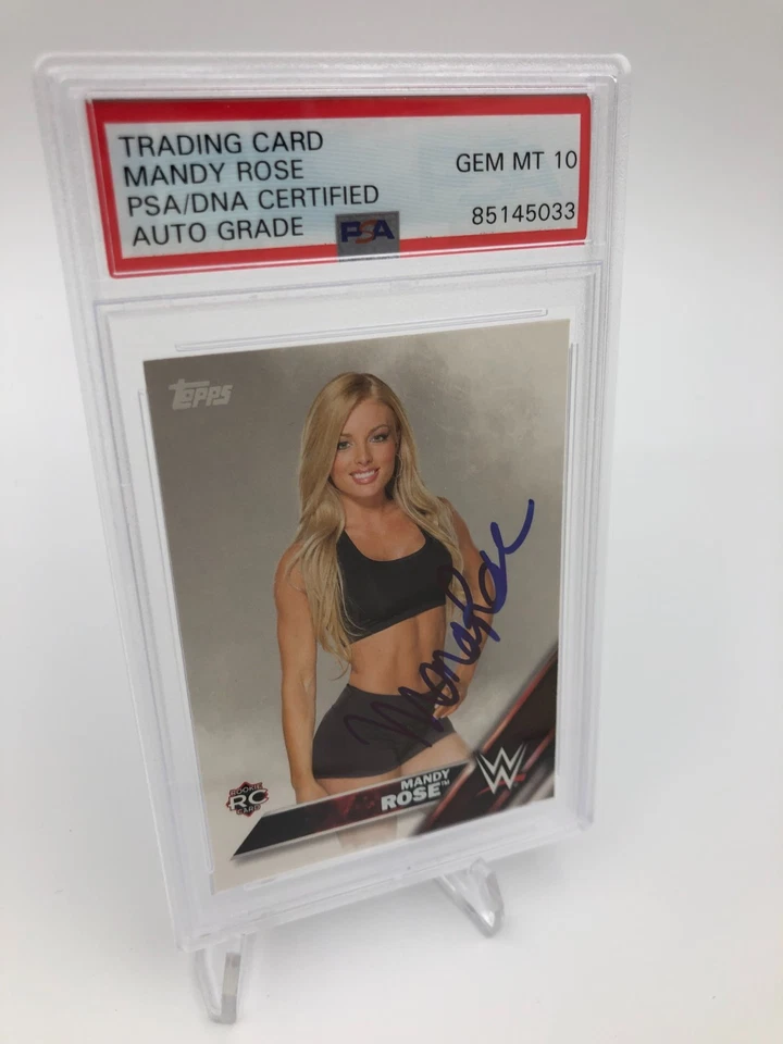 Tarjeta coleccionable MANDY ROSE ROOKIE AUTO 2016 Topps WWE firmada clasificada PSA GEMA COMO NUEVA 10 Foto 1 de 4