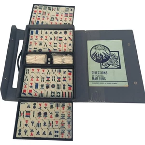 Vintage Mah-Jong Game Set with Wooden Tiles and Instructions RDC - Picture 1 of 8