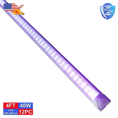 12件装LED黑光紫外线条48英寸40瓦用于卧室海报身体彩绘 — 第 1/4 张图片