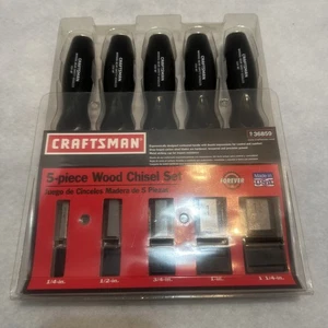 NEW NOS Craftsman 36859 5 Pc Wood Chisel Set 1/4 1/2 3/4 1" 1-1/4" Made in USA - Picture 1 of 11