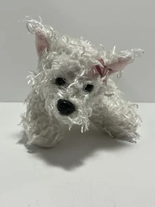 Webkinz 9 inch white terrier with polka dot bow pre-owned no code - Picture 1 of 7