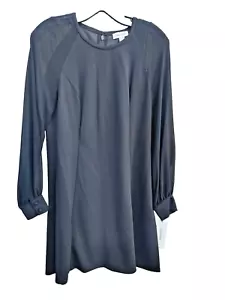 CALVIN KLEIN Womens Dress Long Sleeve Round Neck Back Zip Color Black Size 10 - Picture 1 of 16