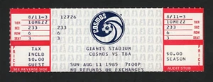 8/11/1985 New York Cosmos vs TBA Soccer Season Ticket  #T276 - Picture 1 of 2