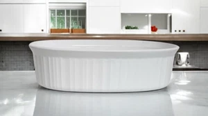 Vintage Corning Ware F-2-B White Oval Casserole Dish 2.8L 2.9Qt Ceramic Bakeware - Picture 1 of 15