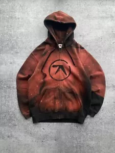 Felpa con cappuccio Aphex twin vintage zip anni 90 sbiadita rock n roll techno anni 90 sun faded - Foto 1 di 6