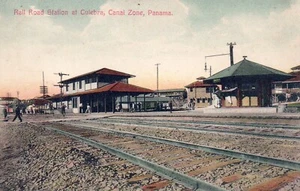 Rail Road Station at Culebra Canal Zone in Panama Vintage Panama Postcard - Picture 1 of 2