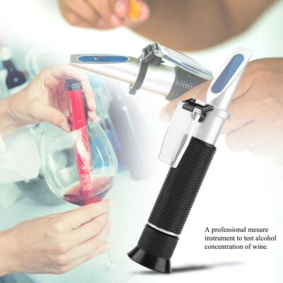 Medidor de refractómetro de alcohol de vino doble escala alcohol 0-25% Brix 0-40% ATC - Imagen 1 de 4