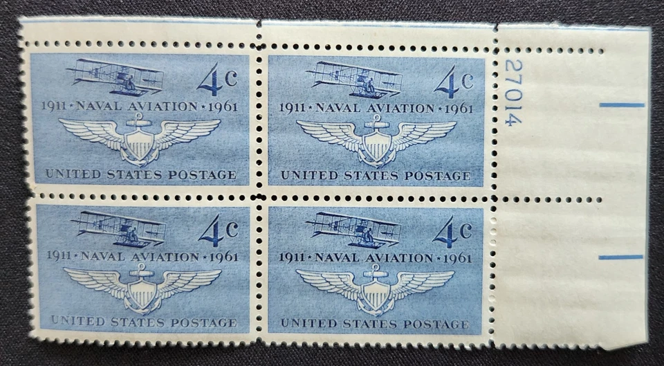 US Scott 1185 - Naval Aviation - MNH - 1961 Issue - Plate Block of 4 - Image 1 of 1
