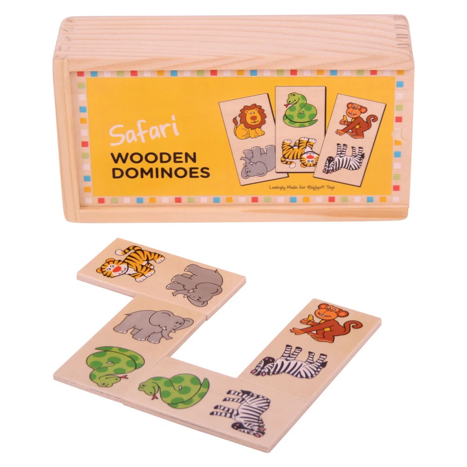 Bigjigs Toys Wooden Traditional Safari Dominoes Matching Game - Image 1 of 1