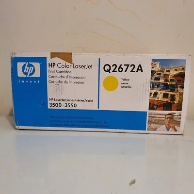 HP Printer Color Cartridge Q2672A Yellow Toner 3500 3550 Series Genuine Sealed - Image 1 of 4