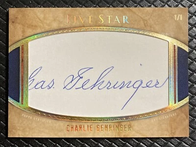 CHARLIE GEHRINGER 2017 Topps Five Star Signature Cut Auto 1/1 Detroit Tigers HOF - Image 1 of 2