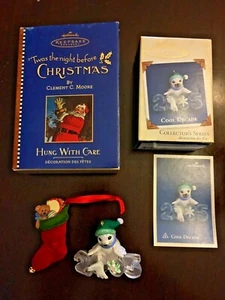 HALLMARK KEEPSAKE ORNAMENTS COOL DECADE BABY SEAL 2005 & Hung with Care Stocking - Picture 1 of 7