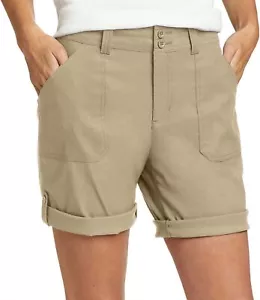 Eddie Bauer Women's Stretch UPF 50 Rolled Hem Adjustable Length Bermuda Shorts - Picture 1 of 10