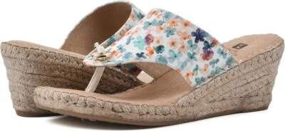 WHITE MOUNTAIN Women's Beachball Espadrille Wedge Sandal White Floral Size 10 - Image 1 of 4