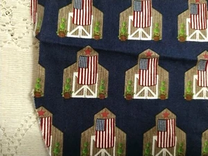Patriotic Barns Riley Blake Celebrate America Cotton Fabric Remnant 9x44 + 14x28 - Picture 1 of 5