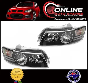 Headlight PAIR Holden Commodore VZ SS SSZ HSV 04-07 Black Projector head light - Bild 1 von 4
