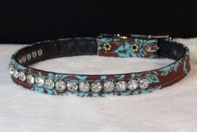 Collar de perro con diamantes de imitación 1 fila joya de cristal diamante elegante premium hecho en EE. UU. ¡Brillante! Foto 1 de 4