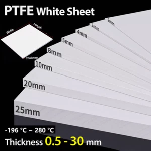 PTFE White Sheet 0.5mm to 30mm Thick Various Sizes 100mm to 300mm - Picture 1 of 6