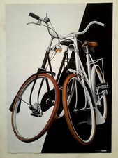 Black & White Bikes Original Vintage 1987 Poster