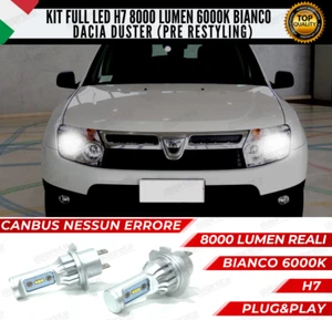 KIT FULL LED DACIA DUSTER I H7 ANABBAGLIANTI 6000K BIANCO 8000 LUMEN 100% CANBUS - Imagen 1 de 11