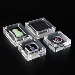 Clear Acrylic Ring Display Case Jewelry Storage Box Gem Holder Organizer - Foto 1 di 13