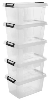 Aufbewahrungsboxen Set mit Deckel "Clip" Kunststoff Boxen Stapelboxen Roll - Bild 1 von 4