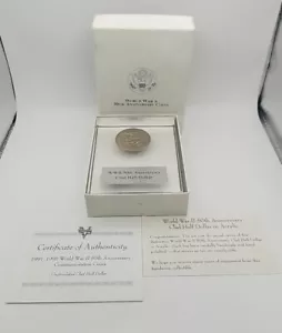 50th Anniversary World War II Half Dollar Coin In Acrylic #0679 - Picture 1 of 5